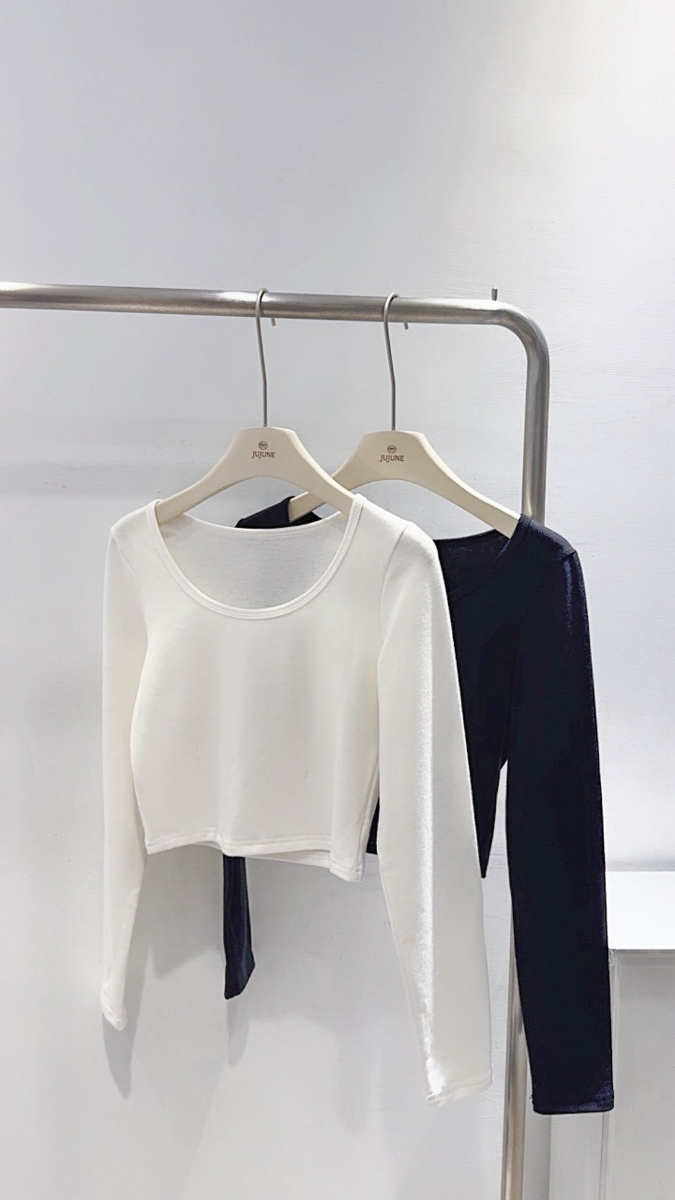 圓領短版發熱衣