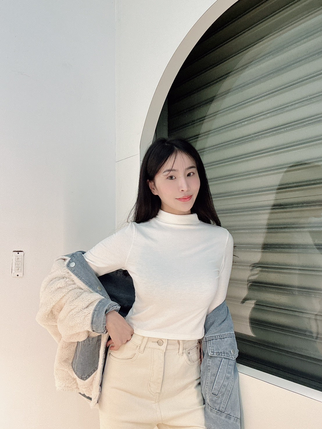 立領短版發熱衣