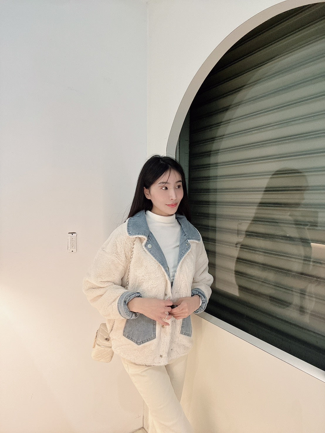 漂亮淺藍雙面穿水洗牛仔外套