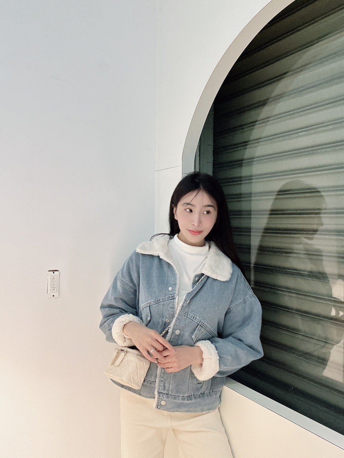 漂亮淺藍雙面穿水洗牛仔外套