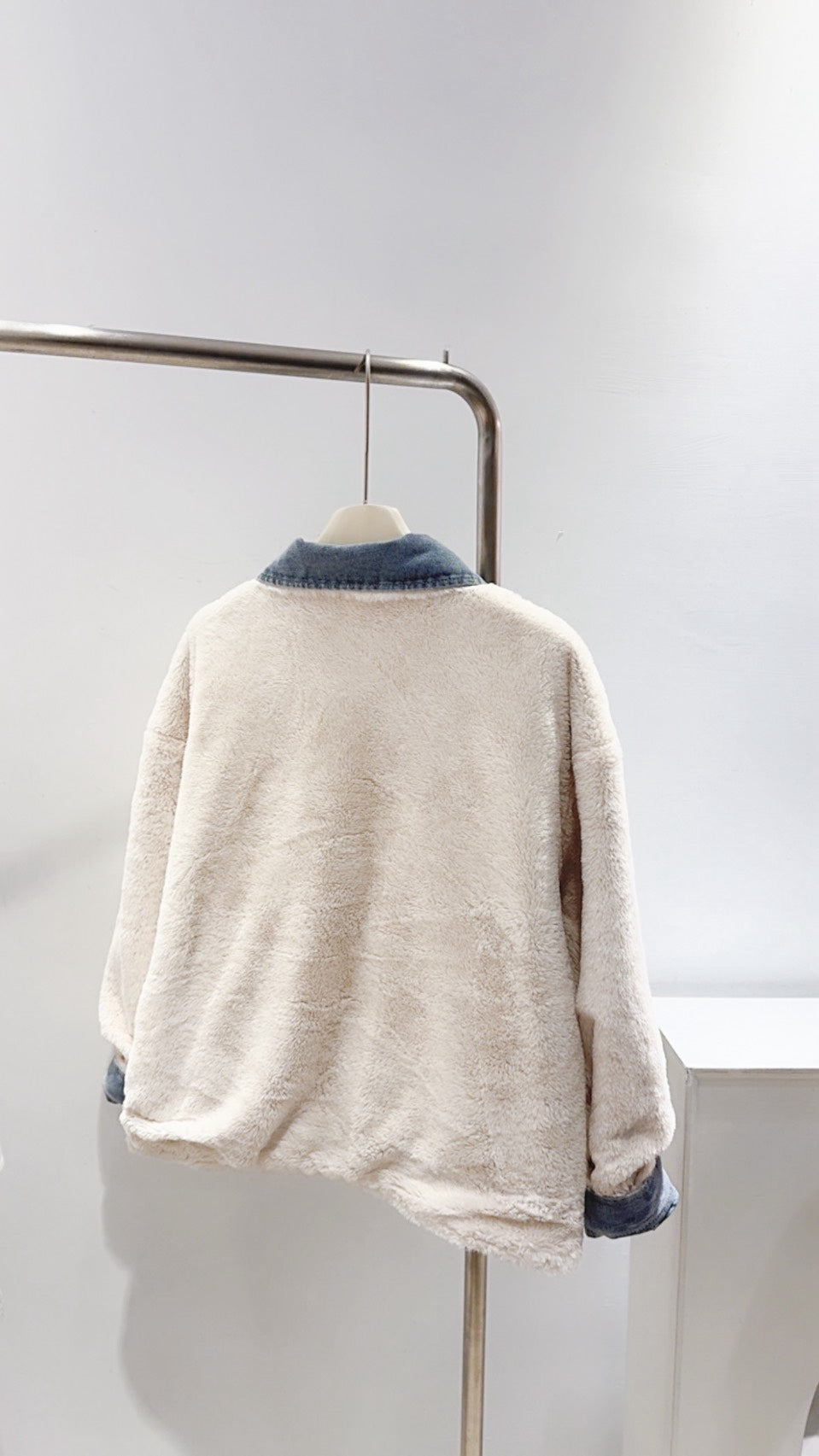 漂亮淺藍雙面穿水洗牛仔外套