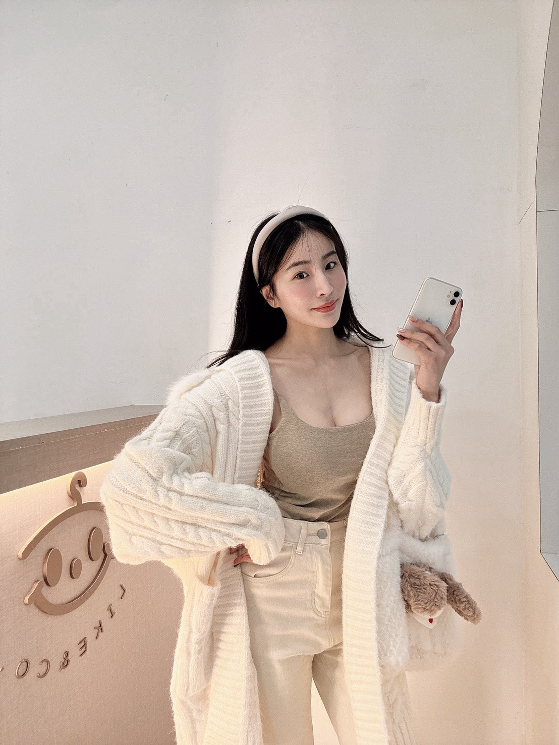 溫柔小姐姐毛領針織外套