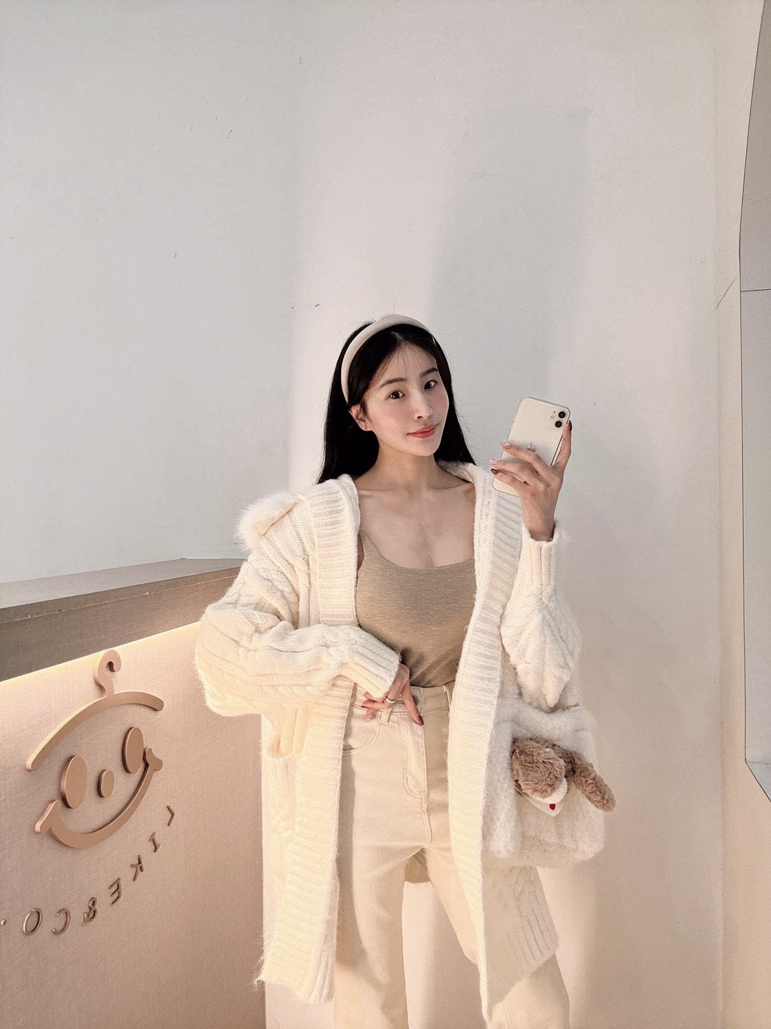 溫柔小姐姐毛領針織外套