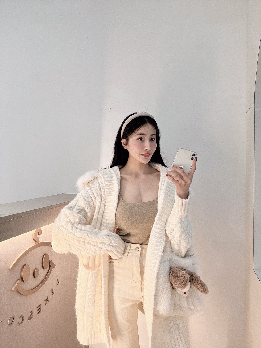 溫柔小姐姐毛領針織外套