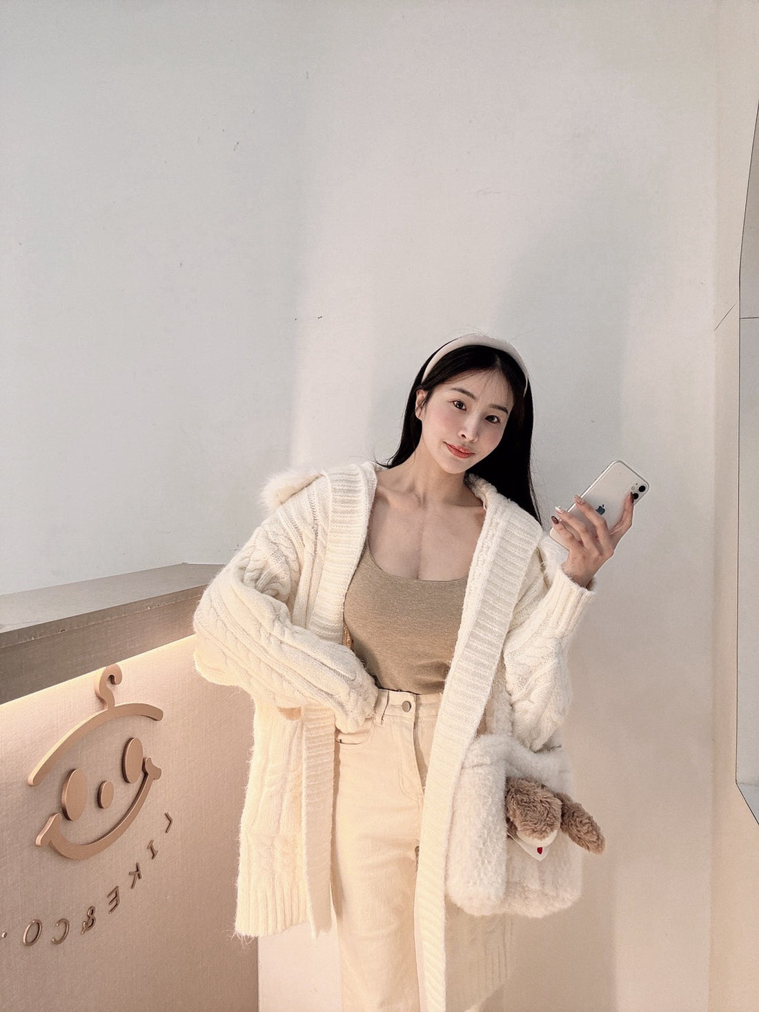 溫柔小姐姐毛領針織外套