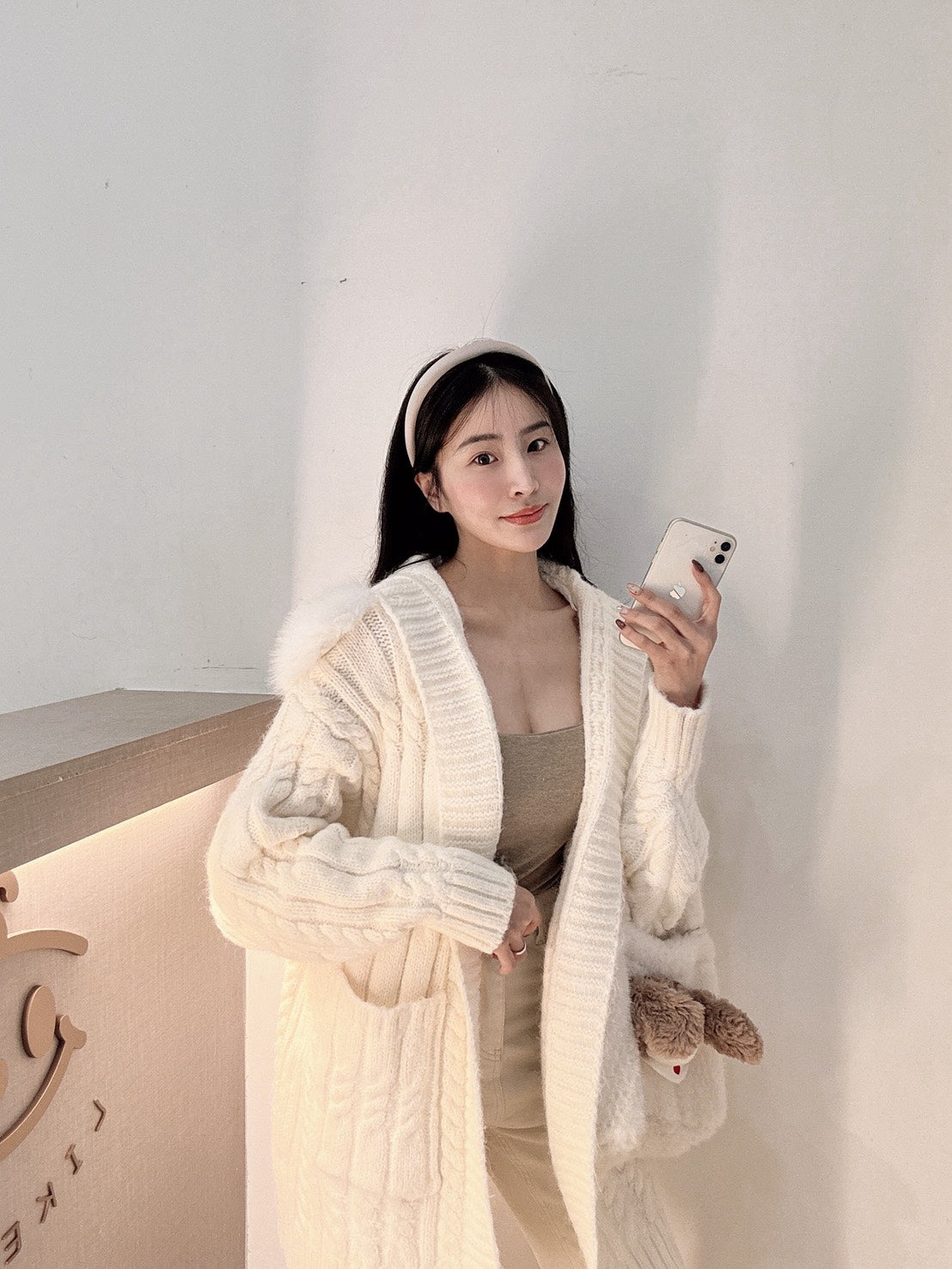 溫柔小姐姐毛領針織外套