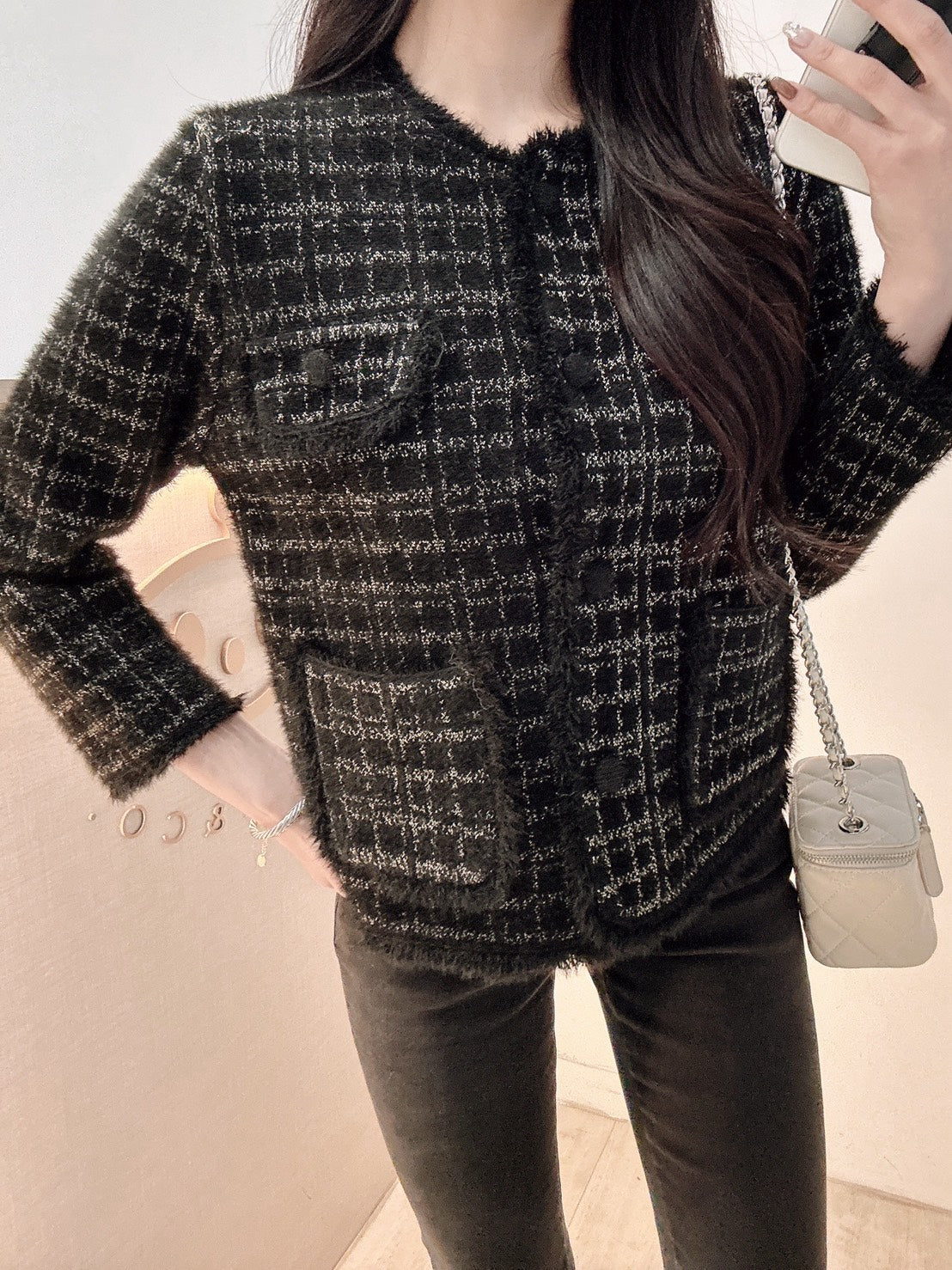 輕奢感小香風水貂毛外套