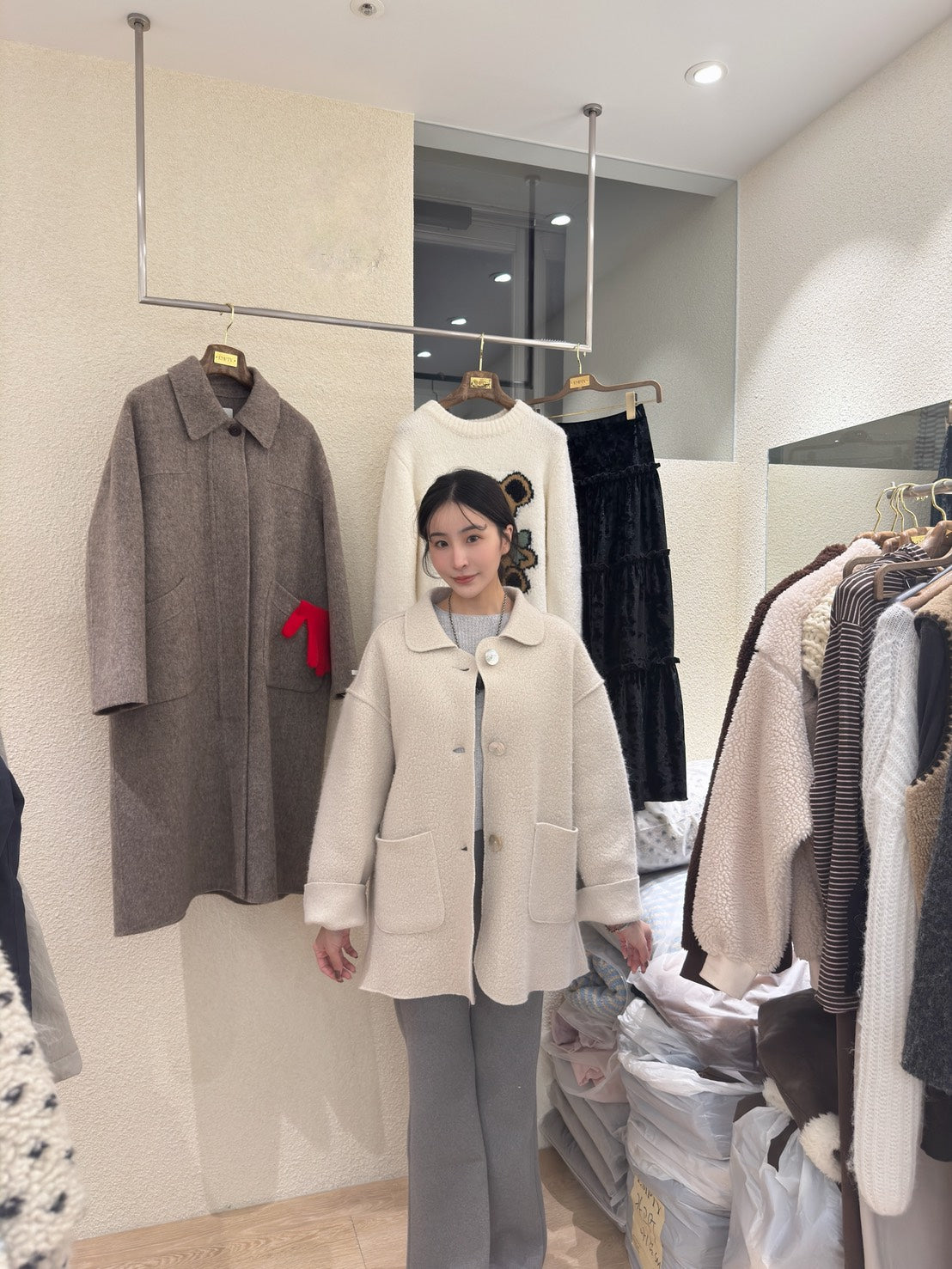 中長板羊毛外套