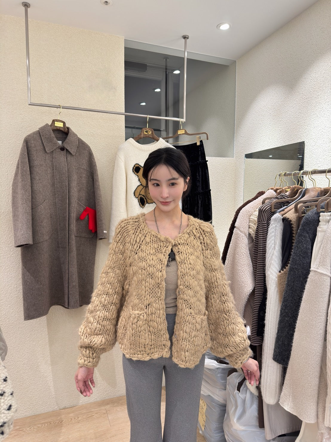 手工鉤織羊毛外套