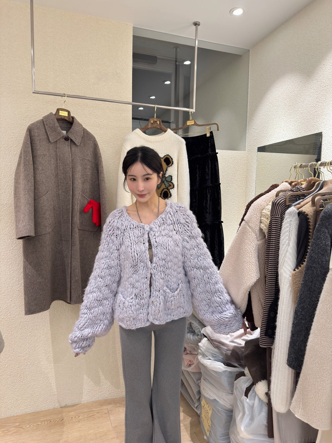 手工鉤織羊毛外套