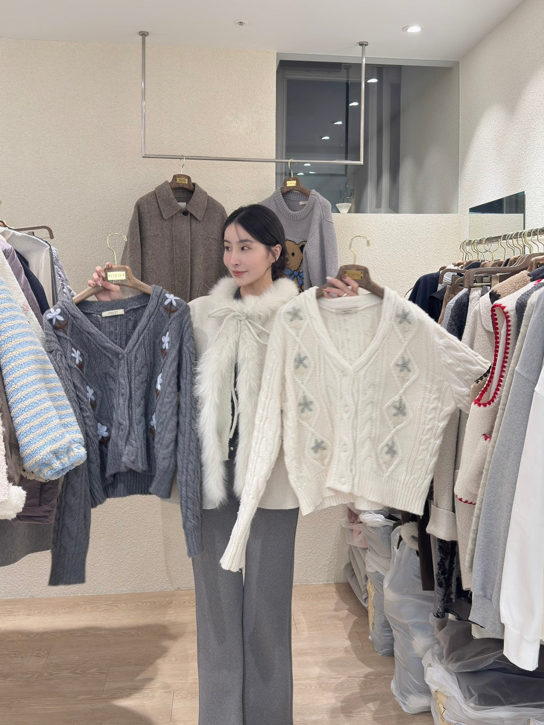 小花手工羊毛外套