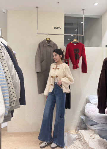 設計款口袋壓線落地褲