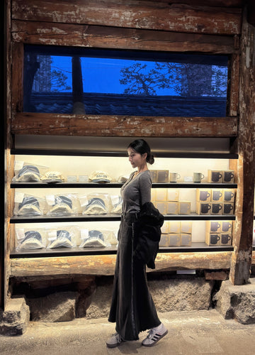 水洗黑魚尾牛仔裙