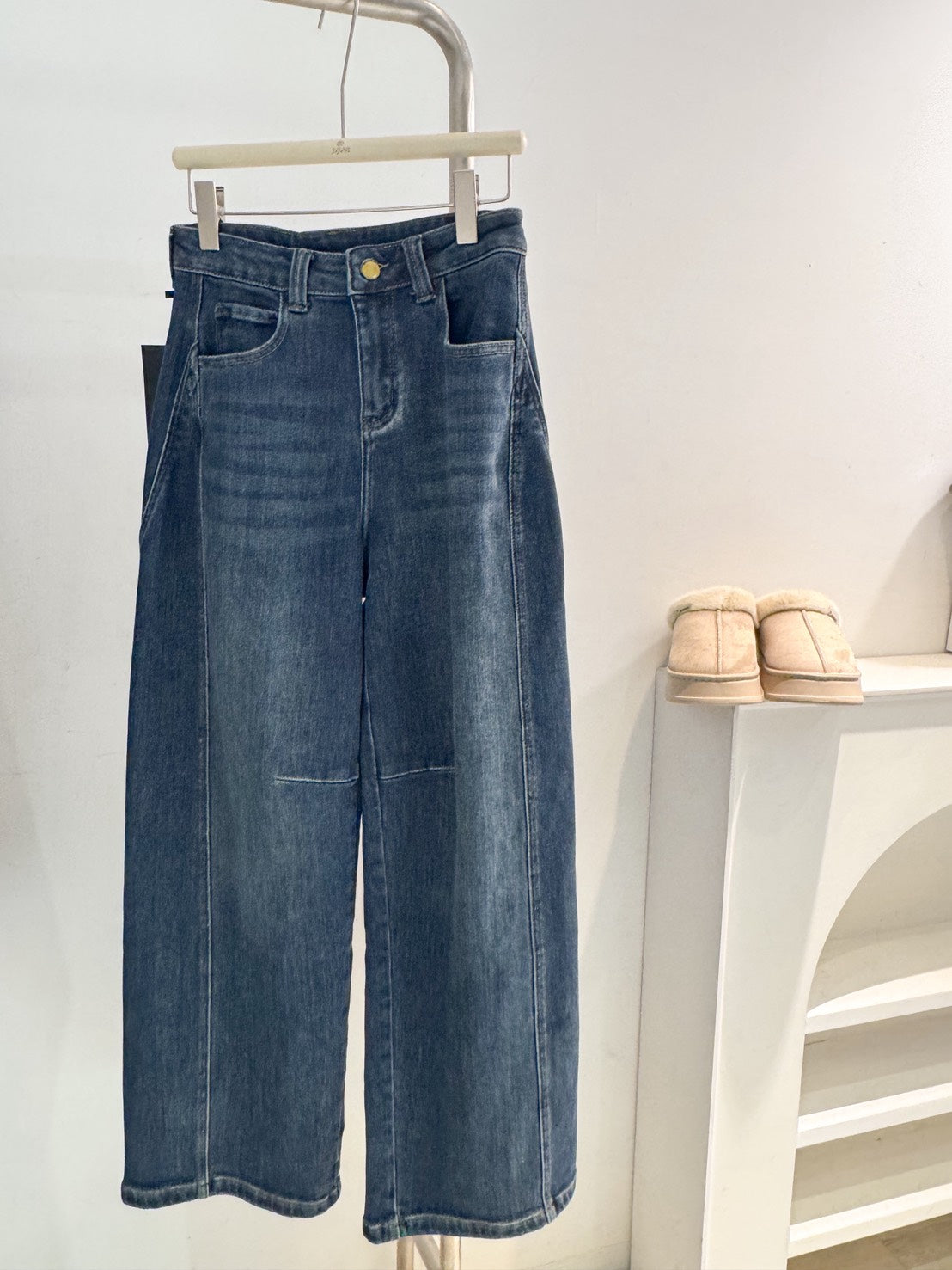 必收款 QQ刷絨彎刀牛仔褲