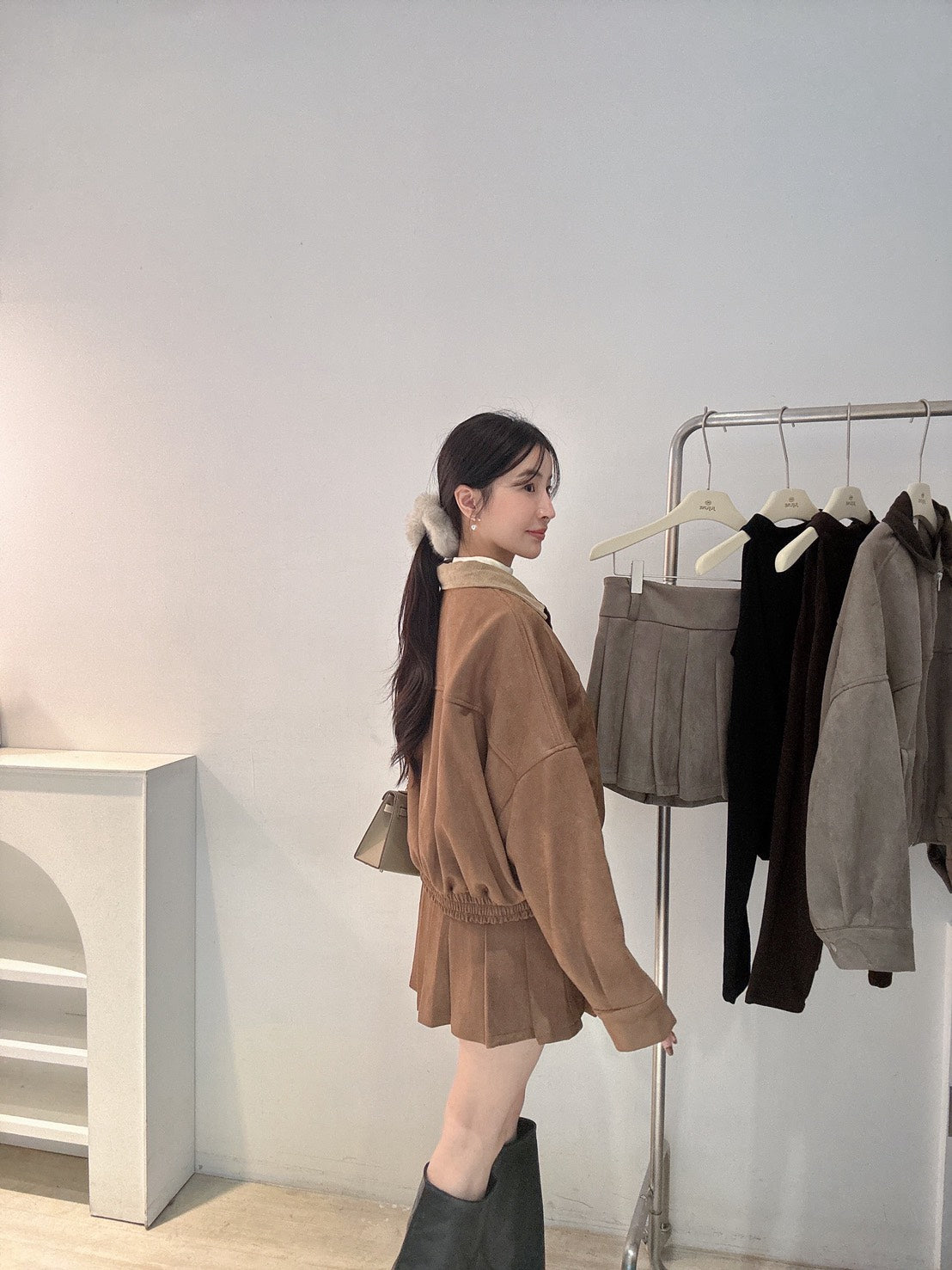 巴恩風麂皮外套