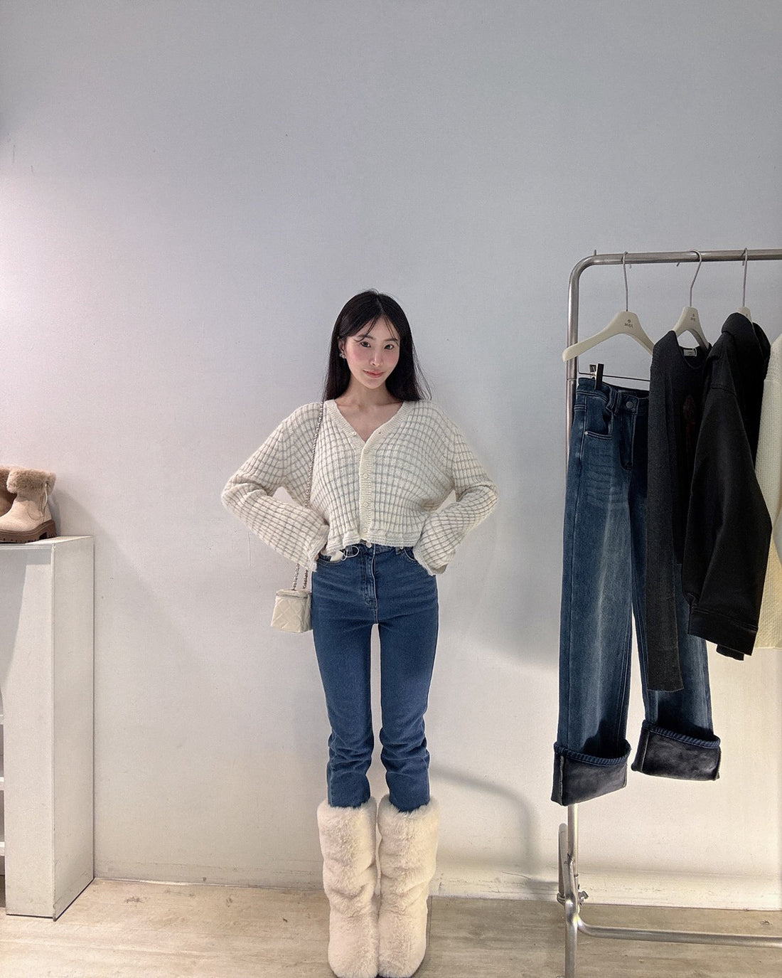 荷葉袖羊毛針織衫