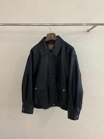 限量款柔軟皮質夾克