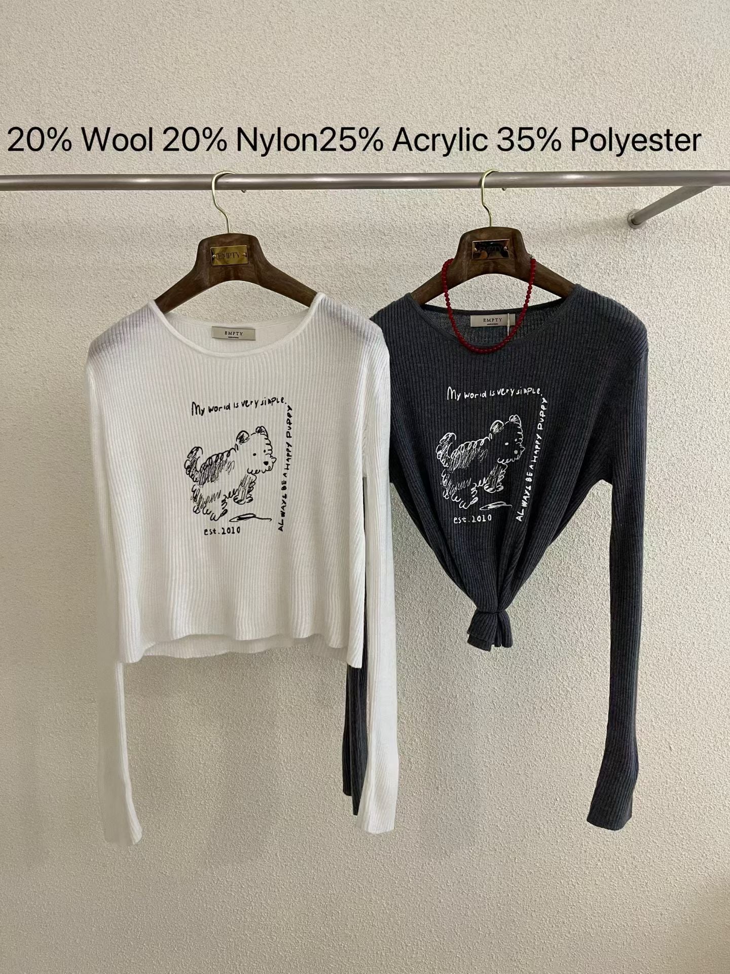 狗狗圓領羊毛衫