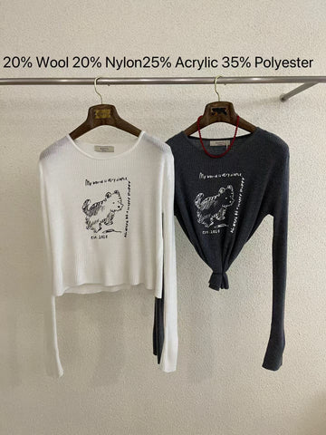 狗狗圓領羊毛衫